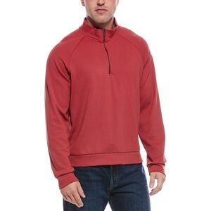 Truth Mens  Textured 1/2-Zip Funnel Neck Pullover, Red